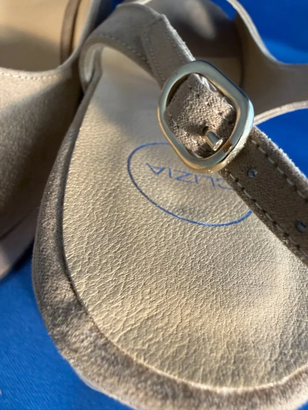 clizia beige suede peep toe wedge platform shoes